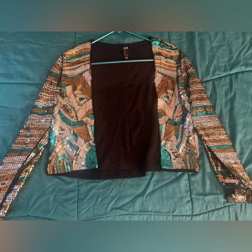 H&M vintage sequin blazer jacket